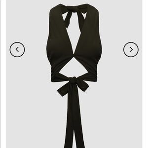 Cut Out Bow Tied Halter Top